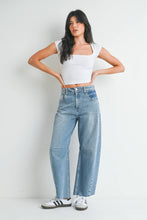 Load image into Gallery viewer, Seamed Barrel Jeans - Light Denim - Washed Black (not shown)