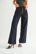 Load image into Gallery viewer, Button Down Slim Wide Leg - Black