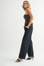 Load image into Gallery viewer, Button Down Slim Wide Leg - Black
