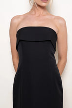 Load image into Gallery viewer, Fold Over Strapless Cocktail Dress - Black
