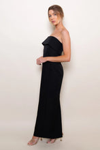 Load image into Gallery viewer, Fold Over Strapless Cocktail Dress - Black