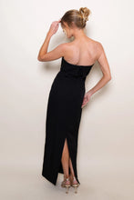 Load image into Gallery viewer, Fold Over Strapless Cocktail Dress - Black