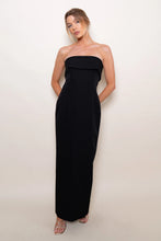Load image into Gallery viewer, Fold Over Strapless Cocktail Dress - Black