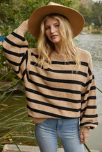 Load image into Gallery viewer, Davis Sweater - Cream w/ Navy Stripes- Cream w/ Tan Stripes - Mocha w/ Black Stripes