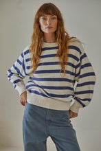 Load image into Gallery viewer, Davis Sweater - Cream w/ Navy Stripes- Cream w/ Tan Stripes - Mocha w/ Black Stripes