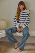 Load image into Gallery viewer, Davis Sweater - Cream w/ Navy Stripes- Cream w/ Tan Stripes - Mocha w/ Black Stripes