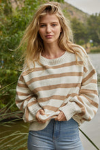Load image into Gallery viewer, Davis Sweater - Cream w/ Navy Stripes- Cream w/ Tan Stripes - Mocha w/ Black Stripes