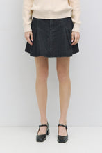 Load image into Gallery viewer, Carmel Denim Mini Skirt - Washed Blk or Med Denim