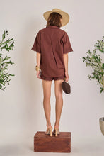 Load image into Gallery viewer, Linen Laced Shorts - Chocolate (SS1658P)