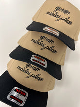 Load image into Gallery viewer, Embroidered Trucker Hat - Cream / Blk - Cream / Navy - Khaki / Black