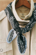 Load image into Gallery viewer, Free People Carmen Knitted Triangle Bandana - Denim Jeans - Angel White - Wine