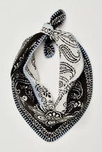 Load image into Gallery viewer, Free People Carmen Knitted Triangle Bandana - Denim Jeans - Angel White - Wine