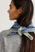 Load image into Gallery viewer, Free People Carmen Knitted Triangle Bandana - Denim Jeans - Angel White - Wine