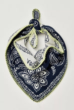 Load image into Gallery viewer, Free People Carmen Knitted Triangle Bandana - Denim Jeans - Angel White - Wine