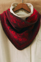 Load image into Gallery viewer, Free People Carmen Knitted Triangle Bandana - Denim Jeans - Angel White - Wine