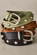 Load image into Gallery viewer, Free People Rhodes Stud Belt - Black - Cognac