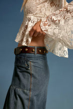 Load image into Gallery viewer, Free People Rhodes Stud Belt - Black - Cognac