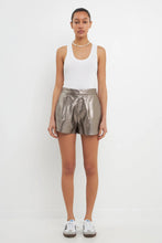 Load image into Gallery viewer, Shiny High Waist Faux Leather Shorts