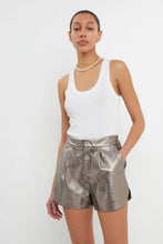 Load image into Gallery viewer, Shiny High Waist Faux Leather Shorts