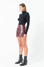 Load image into Gallery viewer, Shiny High Waist Faux Leather Shorts