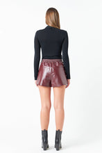 Load image into Gallery viewer, Shiny High Waist Faux Leather Shorts