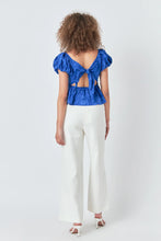 Load image into Gallery viewer, Floral Bow Tied Top - Blue Multi