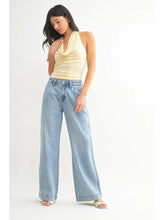 Load image into Gallery viewer, Drapey Relaxed Straight Trouser Jeans - Light Denim (DP839)