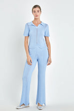 Load image into Gallery viewer, Scallop Detail Sweater Pant Set - Powder Blue