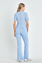 Load image into Gallery viewer, Scallop Detail Sweater Pant Set - Powder Blue