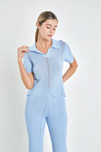 Load image into Gallery viewer, Scallop Detail Sweater Pant Set - Powder Blue