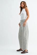 Load image into Gallery viewer, Seamed Barrel Jeans - Olive Stripe - Washed Black