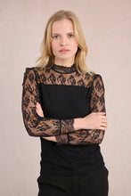 Load image into Gallery viewer, Delicate Lace Detail Top - Black (Style LA1329DN)