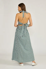 Load image into Gallery viewer, Priscilla Halter Dress - Green/White (DR5206)