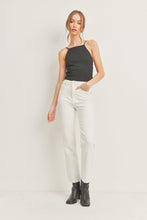 Load image into Gallery viewer, Luna Cut Off Cropped Straight Jeans - Cream