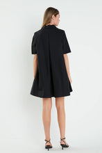 Load image into Gallery viewer, A-Line Shirt Dress - Black