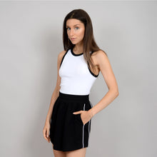 Load image into Gallery viewer, Maria Muscle Knit Tank - White/Blk Stripe - White w/ Blk Ringer (Style #56T049S)