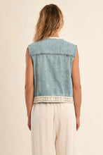 Load image into Gallery viewer, Detailed Edge Denim Vest - Light Denim (E1777EE)