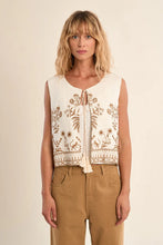 Load image into Gallery viewer, Embroidered Tie Bolero - White (Style #LA1907EE)