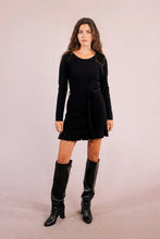 Load image into Gallery viewer, Belted Knit Sweater Dress - Black