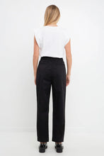 Load image into Gallery viewer, High Waist Pleated Trouser - Navy (shown in Black)