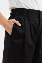 Load image into Gallery viewer, High Waist Pleated Trouser - Navy (shown in Black)