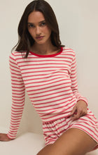 Load image into Gallery viewer, Night in Stripes LS Top - Red Stripe