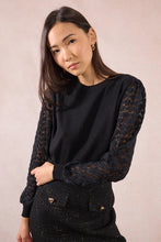 Load image into Gallery viewer, Pattern Sleeves Sweater - Black (Style LAF114DN)