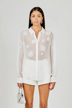 Load image into Gallery viewer, Floral Detail Sheer Blouse - White (Style: SS2150T)
