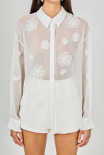 Load image into Gallery viewer, Floral Detail Sheer Blouse - White (Style: SS2150T)