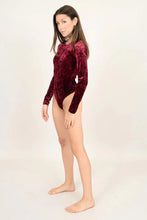 Load image into Gallery viewer, Roxi Velvet Bodysuit - Navy - Burgundy