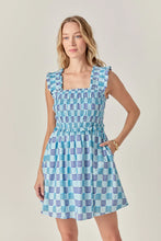 Load image into Gallery viewer, Smocked Print Mini Dress - Blue Multi Stripe - Blue Multi Floral (SS1307D - SS1308D)