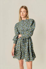 Load image into Gallery viewer, Floral Pintuck Smock Mini Dress - Black Multi (Style #SS1838D)
