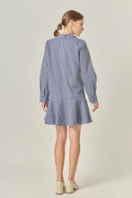 Load image into Gallery viewer, Striped Flare Shirt Dress - Navy (Style #SS1851D)