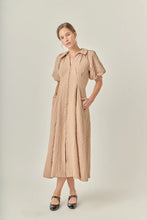 Load image into Gallery viewer, Puffer Midi Shirt Dress - Beige (Style #SS398D)